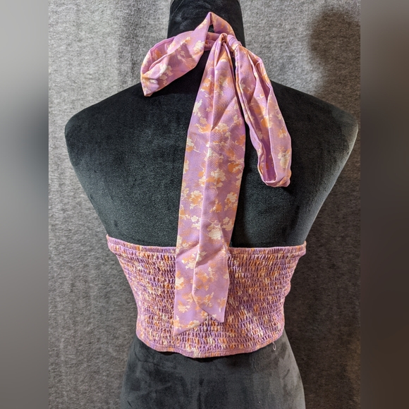 NWOT Floral Print Halter Top XL - Picture 3 of 4